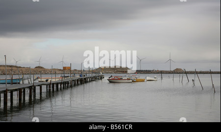 Middelgrunden Windenergieanlage off Shore Wind Farm Dänemark in der Nähe von Copenhagen. Blick von Amager Stockfoto