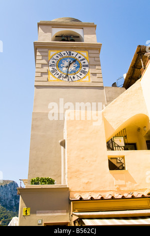 Uhrturm, Piazza Umberto, Capri, Italien Stockfoto