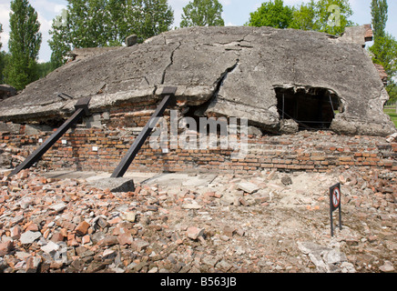 Ruinen von einem der Gaskammer und Krematorium Gebäude im ehemaligen KZ Auschwitz II (Birkenau) Stockfoto