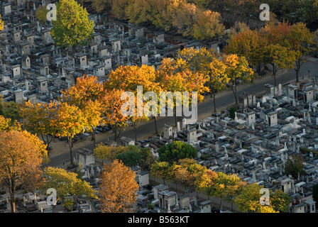 Blick auf die Vögel über Friedhof Montparnasse in Paris Frankreich Stockfoto