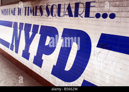 Willkommen zum Times Square, NYPD Stockfoto