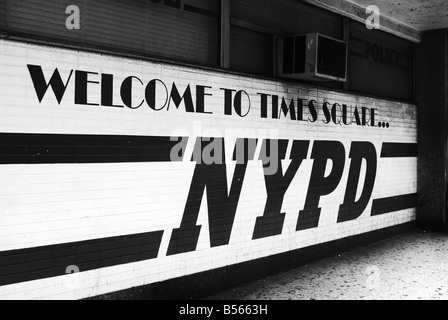 Willkommen zum Times Square, NYPD Stockfoto