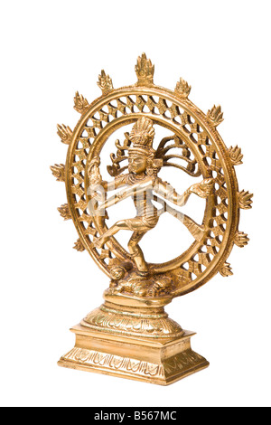 Statue des indischen hindu-Gott Shiva Nataraja Lord of Dance isoliert auf weiss Stockfoto