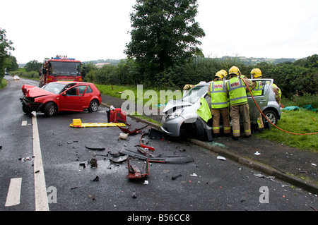 Feuerwehrleute besuchen Rtc in Cumbria Stockfoto