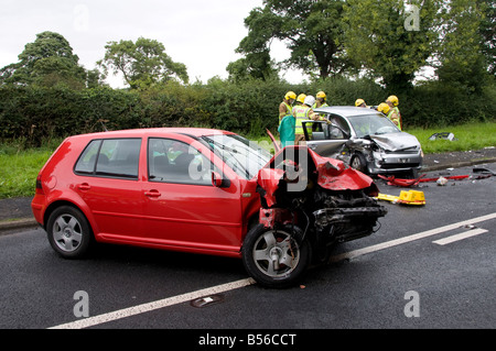 Feuerwehrleute besuchen Rtc in Cumbria Stockfoto