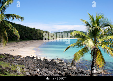 Unberührte weiße Sand Caribbean Beach auf Big Corn Island, Nicaragua, Mittelamerika Stockfoto