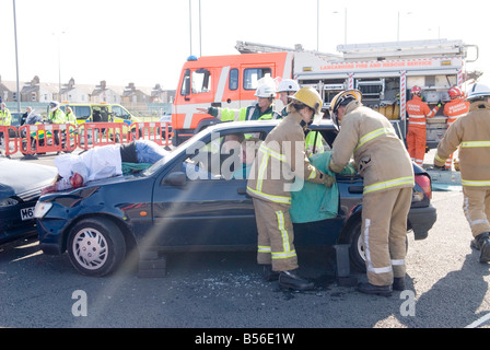 Verspotten Verkehrsunfall Stockfoto