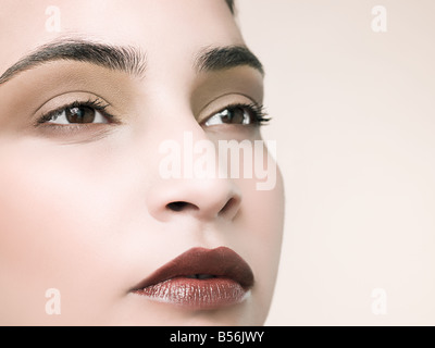 Nahaufnahme von einem jungen Womans Gesicht Stockfoto