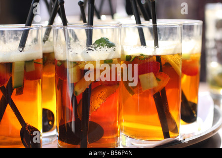 Pimms und Limonade Stockfoto