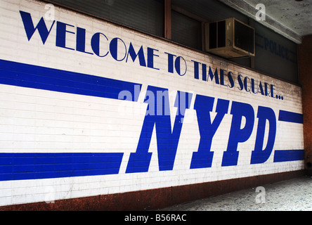 Willkommen zum Times Square, NYPD Stockfoto