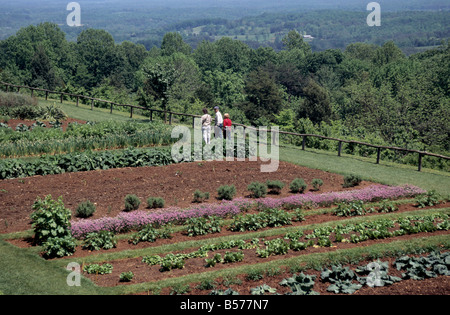 Gemüsegarten auf Jeffersons Monticello, Charlottesville, Virginia Stockfoto