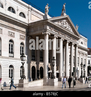 Teatro Nacional Dona Maria II, Rossio (Praça Dom Pedro IV), Lissabon, Portugal Stockfoto