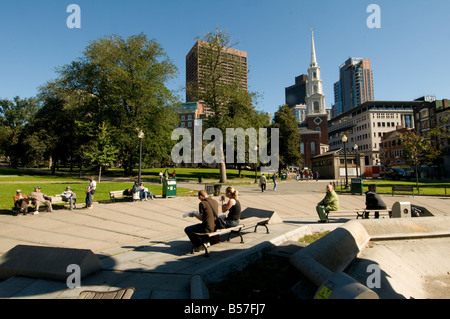 Die Skyline der Stadt, Boston MA USA. Blick vom Boston Common Stockfoto