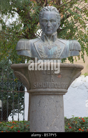 Büste von Simon Bolivar in Teror auf Gran Canaria Stockfoto