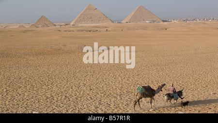 Die Pyramiden von Mykerinos, Cheops und Chephren, Gizeh, UNESCO World Heritage Site, in der Nähe von Kairo, Ägypten, Nordafrika, Afrika Stockfoto