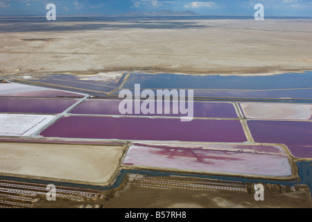 Luftbild des Meeres Salinen, Swakopmund, Namibia, Afrika Stockfoto