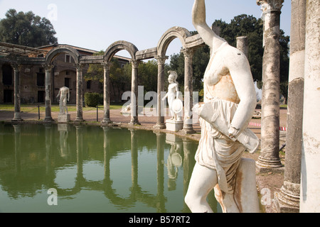 Der Pool, Canopo, Hadrians Villa, UNESCO-Weltkulturerbe, Tivoli, in der Nähe von Rom, Latium, Italien, Europa Stockfoto