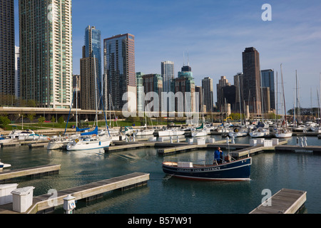 Yacht Marina, Chicago, Illinois, Vereinigte Staaten von Amerika, Nordamerika Stockfoto