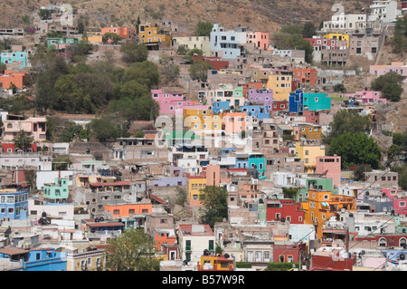 Farbenfrohe Gebäude, Guanajuato, Bundesstaat Guanajuato, Mexiko, Nordamerika Stockfoto