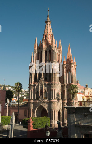 La Parroquia, Kirche bemerkenswert für die fantastische neugotischen Fassade, San Miguel de Allende (San Miguel), Bundesstaat Guanajuato, Mexiko Stockfoto