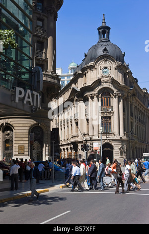 Architektur an der Hauptgeschäftsstraße, Paseo Ahumada, Santiago Centro, Santiago, Chile, Südamerika Stockfoto