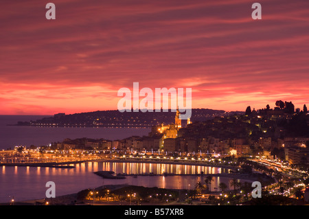 Menton, Alpes-Maritimes, Provence, Cote d ' Azur, Côte d ' Azur, Frankreich, Mittelmeere Stockfoto