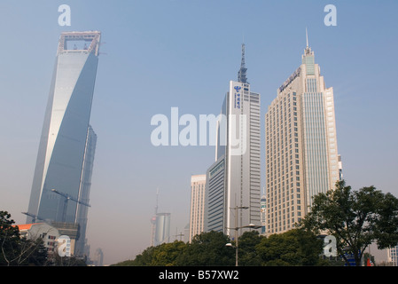 Moderne Wolkenkratzer und Festland China höchste Gebäude, die International Finance Center in Pudong New Area, Shanghai, China Stockfoto