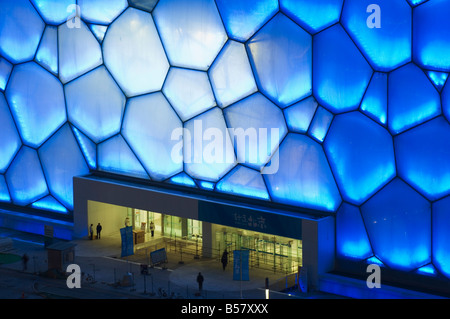 Der Water Cube National Aquatics Center Schwimmhalle im Olympiapark, Peking, China, Asien Stockfoto