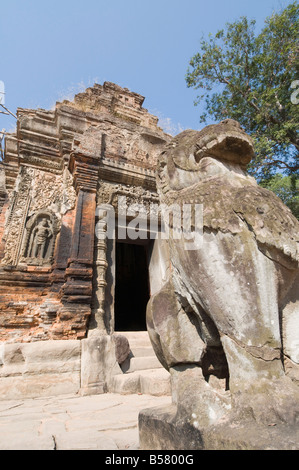 Preah Ko Tempel aus AD879, Roluos-Gruppe, in der Nähe von Angkor, UNESCO-Weltkulturerbe, Siem Reap, Kambodscha, Indochina Stockfoto