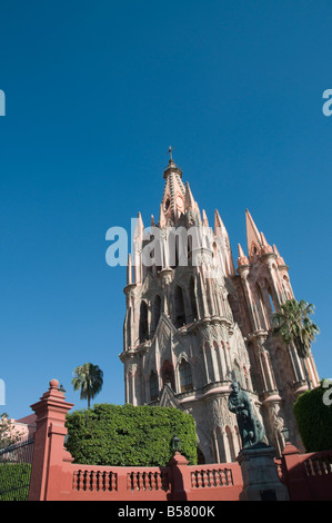 La Parroquia, Kirche bemerkenswert für die fantastische neugotischen Fassade, San Miguel de Allende (San Miguel), Bundesstaat Guanajuato, Mexiko Stockfoto