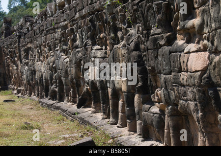 Elefant Terrasse, Angkor Thom, Angkor, UNESCO-Weltkulturerbe, Siem Reap, Kambodscha, Indochina, Südostasien, Asien Stockfoto