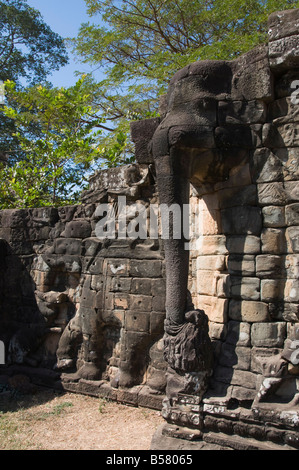 Elefant Terrasse, Angkor Thom, Angkor, UNESCO-Weltkulturerbe, Siem Reap, Kambodscha, Indochina, Südostasien, Asien Stockfoto