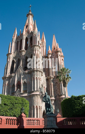 La Parroquia, Kirche bemerkenswert für die fantastische neugotischen Fassade, San Miguel de Allende (San Miguel), Bundesstaat Guanajuato, Mexiko Stockfoto