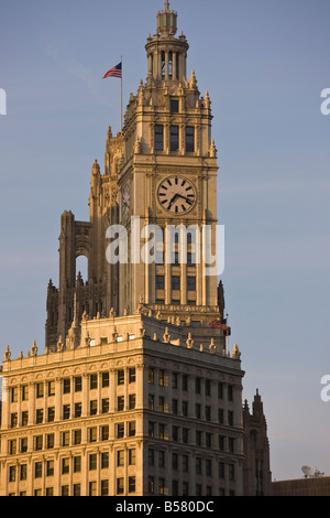 Das Wrigley Building auf North Michigan Avenue, Chicago Illinois, Vereinigte Staaten von Amerika, Nordamerika Stockfoto