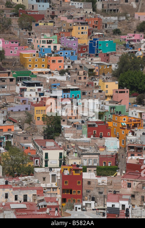 Farbenfrohe Gebäude, Guanajuato, Bundesstaat Guanajuato, Mexiko, Nordamerika Stockfoto