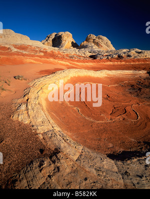 Sandstein-Formationen, White Pockets, Paria Plateau, Northern Arizona, Vereinigte Staaten von Amerika, Nordamerika Stockfoto