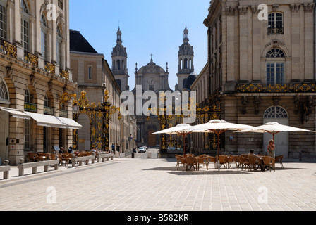 Vergoldeten schmiedeeisernen Toren von Jean Lamor, Place Stanislas, UNESCO-Weltkulturerbe, Nancy, Lothringen, Frankreich, Europa Stockfoto