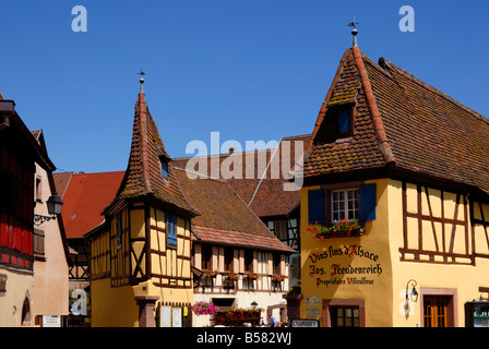 Eguisheim, Haut-Rhin, Elsass, Frankreich, Europa Stockfoto