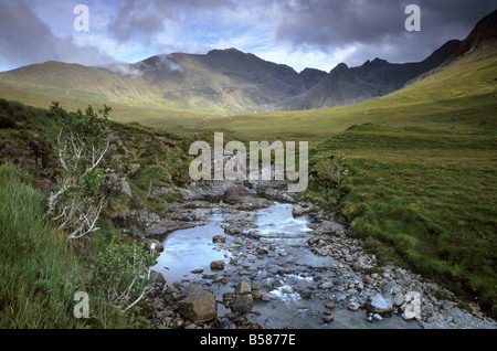 Die Cullins reichen von Glen Brittle, Isle Of Skye, innere Hebriden, Hochlandregion, Schottland, Vereinigtes Königreich, Europa Stockfoto