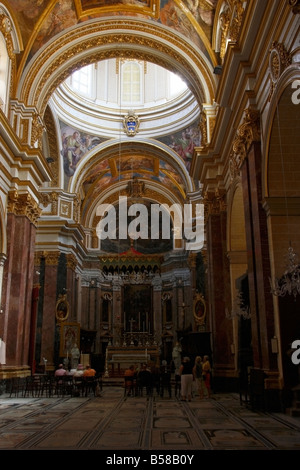 Das Innere des "St. Pauls Cathedral" in Mdina, Malta. Stockfoto