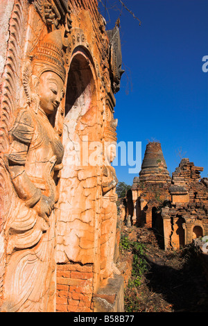 Komplex von unrestaurierten Schreine und Stupas in Nyaung Ohak Kloster, Indein, Inle-See, Shan State in Myanmar Stockfoto