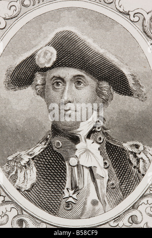 John Paul Jones, 1742 - 1792. Marinekommandeur während des amerikanischen Revolutionskrieges. Stockfoto