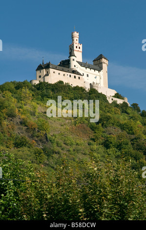 Marksburg Burg Braubach am Rhein, Deutschland, stammt aus dem 13. C. Stockfoto