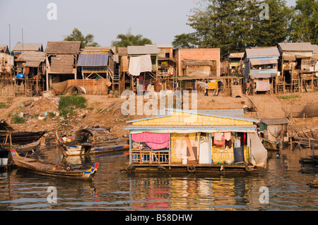 Schwimmende Fischer Dörfer, Südost-Asien, Indochina, Phnom Penh, Kambodscha, Mekong-Fluss Stockfoto