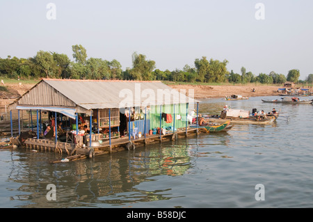 Schwimmende Fischer Dörfer, Südost-Asien, Indochina, Phnom Penh, Kambodscha, Mekong-Fluss Stockfoto