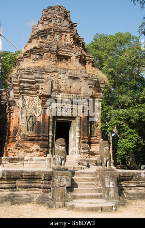 Preah Ko Tempel, AD879, Roluos-Gruppe, in der Nähe von Angkor, UNESCO-Weltkulturerbe, Siem Reap, Kambodscha, Indochina, Südost-Asien Stockfoto