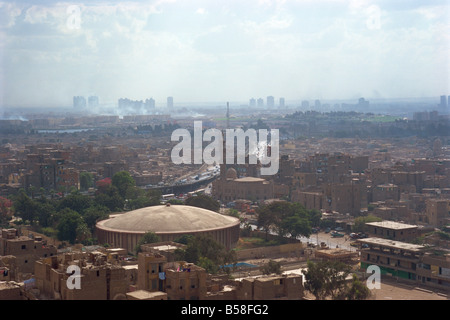 Blick von Zitadelle zeigt Verschmutzung über Stadt Kairo Ägypten Nordafrika Afrika Stockfoto