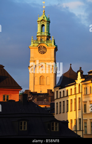Turm der Storkyrkan Kathedrale in Stockholm Schweden Stockfoto