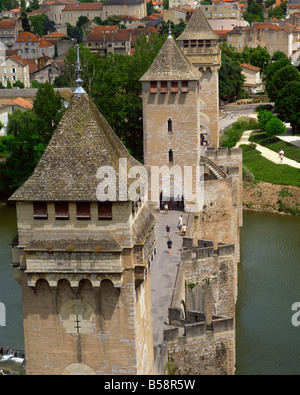 Pont Valentre Cahors Lot Midi-Pyrenäen Frankreich Europa Stockfoto