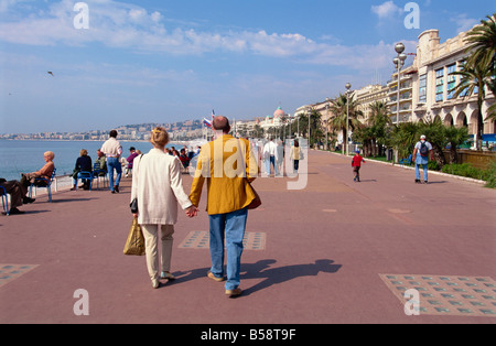 Promenade des Anglais, Nizza, Alpes Maritimes, Provence, Frankreich, Mittelmeer, Europa Stockfoto